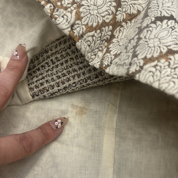 FREE PEOPLE NWT Corset Top Metallic Jacquard, Bronze Bead accents - Picture 8 of 9